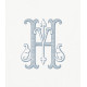 Sept serviettes brodées initiales H - YH - JH - Villa Farese