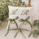 Coussin porte alliances mariage brodé à vos initiales 20x20cm - Villa Farese