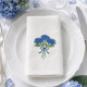 Huit Serviettes de table brodées prénom ou initiale damassé vintage - Collection bouquet de Fleurs - Villa Farese
