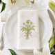 Huit Serviettes de table brodées prénom ou initiale damassé vintage - Collection bouquet de Fleurs - Villa Farese