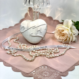 COEUR TISSU À SUSPENDRE BRODERIE D'ANTAN MONOGRAMME JF