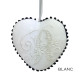 Coeur personnalisé brodé à votre initiale à suspendre Blanc - Villa Farese