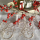 Nappe brodée personnalisée à vos initiales damassé de coton Vieux-rose 125x220cm - Villa Farese