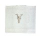 Serviette de table brodée personnalisée à vos initiales Double gaze de coton Gris nuage - Villa Farese