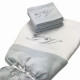 Serviette de table brodée personnalisée à vos initiales Double gaze de coton Gris nuage - Villa Farese
