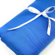 Nappe brodée personnalisée à vos initiales double gaze de coton Bleu cobalt 135x200 - Villa Farese