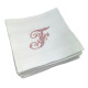 Serviette de table brodée personnalisée à vos initiales double gaze de coton - Villa Farese