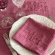 Serviette de table brodée personnalisée à vos initiales double gaze de coton - Villa Farese