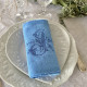 Six Serviettes de table brodées à personnaliser à vos initiales BLEU ROYAL - Villa Farese