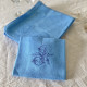 Serviette de table brodée à personnaliser à vos initiales BLEU ROYAL - Villa Farese