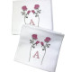 Serviette brodée personnalisée bouton de Rose avec votre intiale - Villa Farese