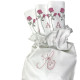 Serviette brodée personnalisée bouton de Rose à vos initiale - Villa Farese