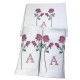 Serviette brodée personnalisée bouton de Rose avec votre intiale - Villa Farese