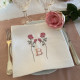 Serviette brodée personnalisée bouton de Rose avec votre intiale - Villa Farese