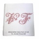 Nappe rectangle brodée personnalisée à vos initiales en lin naturel fabriqué en France - 140x250 - Villa Farese