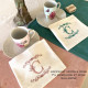 Nappe rectangle brodée personnalisée à vos initiales en lin naturel fabriqué en France - 140x250 - Villa Farese