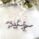 Serviette brodée personnalisée Fleurs de cerisier à vos intiales - Villa Farese