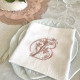 Serviette de table brodée personnalisée à vos intiales - Monogramme LOUISE - Villa Farese