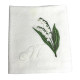 Serviette brodée personnalisée Brin de Muguet avec votre intiale - Villa Farese