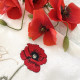 Serviette brodée personnalisée Joli coquelicot avec vos intiales - Villa Farese