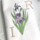 Serviette brodée personnalisée iris avec vos intiales - Villa Farese