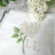 Serviette brodée à vos initiales FLEUR LILAS - Villa Farese