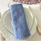 Six serviettes brodées main antique monogramme SL - Vieux rose - Bleu Saphir - Villa Farese