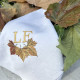 Serviette brodée personnalisée couleurs d'automne avec vos initiales - Villa Farese