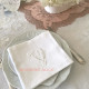 Huit Serviettes de table vintage brodées personnalisées à votre initiale - Villa Farese