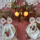 Serviette brodée personnalisée couleurs d'automne avec vos initiales - Villa Farese