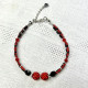 Bracelet bijou de serviette rouge et noir collection Esmaia - Villa Farese