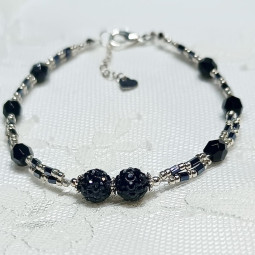 Bracelet bijou de serviette noir et argent collection Esmaia