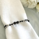 Bracelet bijou de serviette noir et argent collection Esmaia - Villa Farese