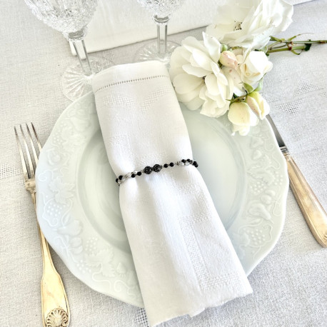 Bracelet bijou de serviette noir et argent collection Esmaia - Villa Farese