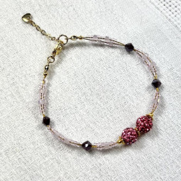 Bracelet bijou de serviette rose et or collection Esmaia