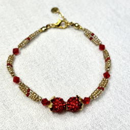Bracelet bijou de serviette rouge et or collection Esmaia
