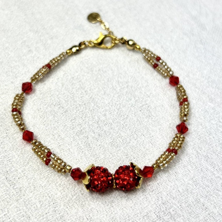 Bracelet bijou de serviette rouge et or collection Esmaia - Villa Farese