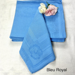 Six Serviettes de table Vintage teintées brodées personnalisées à vos intialess - Villa Farese