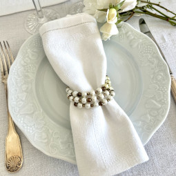 Bracelet bijou de serviette dégradé blanc collection Lenita - Villa Farese