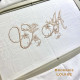 Nappe vintage brodée personnalisée à vos initiales damassé lin 150x210cm - Villa Farese