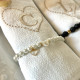Duo Bracelets bijoux de serviette collection ELLE et LUI - Deux serviettes vintage brodées coeur à votre initiale - Villa Farese