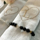 Duo Bracelets bijoux de serviette collection ELLE et LUI - Deux serviettes vintage brodées coeur à votre initiale - Villa Farese