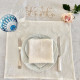 Set de table en lin naturel brodé personnalisé à vos initiales Modèle Victoria - Villa Farese