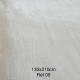 Nappe vintage brodée personnalisée à vos initiales damassé lin 130x210cm - Villa Farese