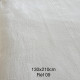 Nappe brodée à vos initiales vintage damassé lin 130x210cm - Villa Farese