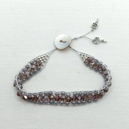 Bracelet en perle violet et gris - wrap - Villa Farese