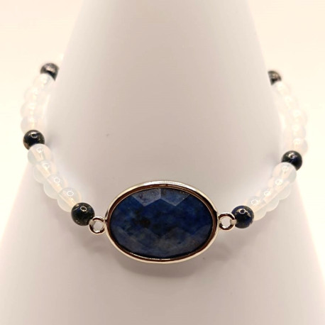 Bracelet avec breloque sertie d'un lapis lazuli - Villa Farese