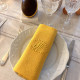 Six serviettes vintage brodées main monogramme JV couleur Jaune renoncule - Villa Farese