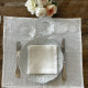 Huit sets de tables et huit serviettes lin naturel brodés monogramme CB - Villa Farese