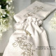 Nappe brodée personnalisée à vos initiales vintage damassé lin 135x220cm - Villa Farese